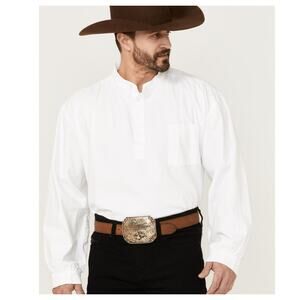 New Scully Solid Pullover White Cotton Long Sleeves Shirt Men Size 4XL